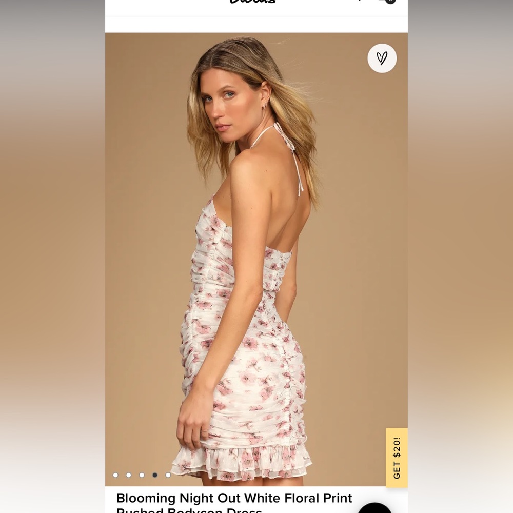 Blooming Night Out White Floral Print Ruched Bodycon Dress